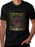 Retro Dot Matrix Graphic Tee - Black Crewneck T-Shirt