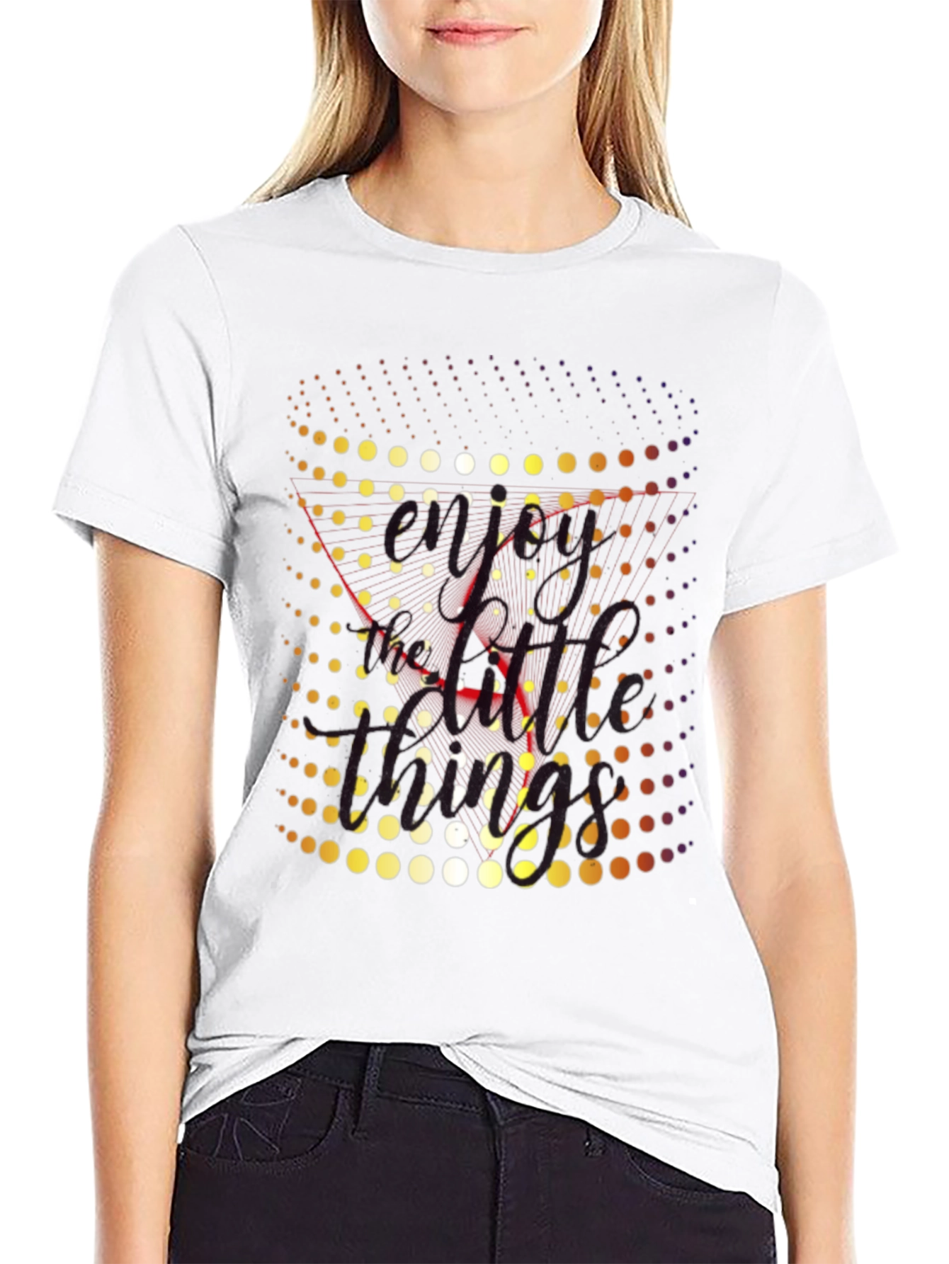 Retro Dot Matrix Graphic Tee - Black Crewneck T-Shirt