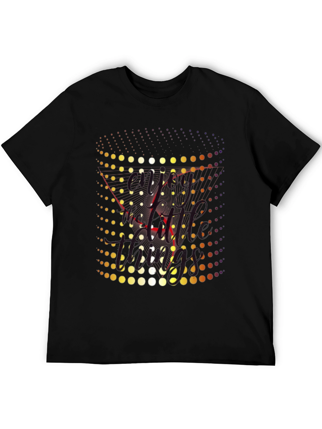 Retro Dot Matrix Graphic Tee - Black Crewneck T-Shirt