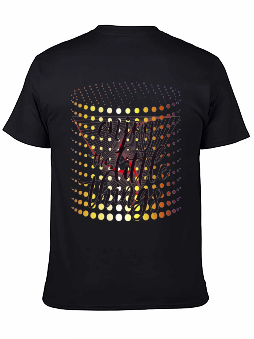 Retro Dot Matrix Graphic Tee - Black Crewneck T-Shirt