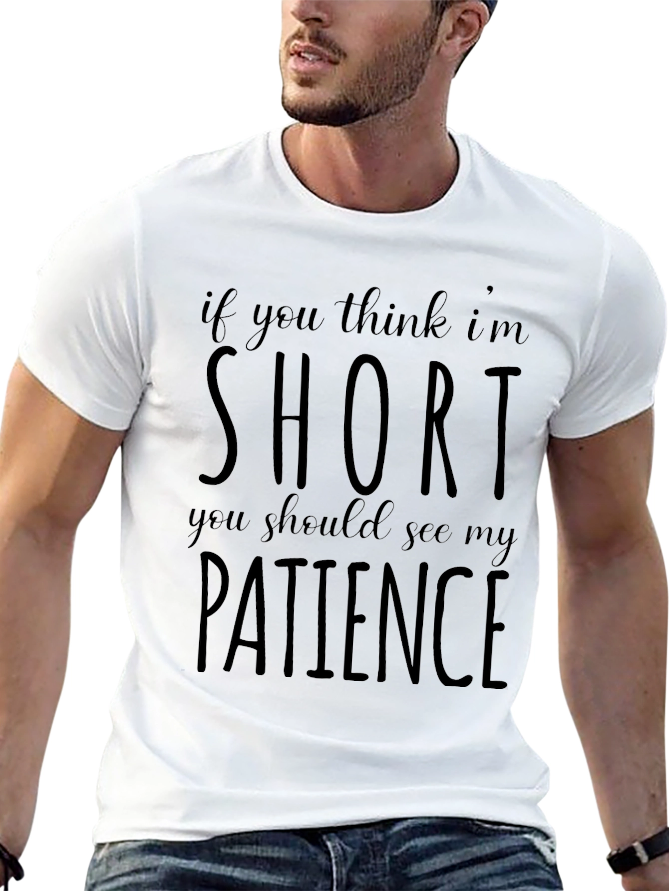 Funny Short Patience Mens Black T-Shirt