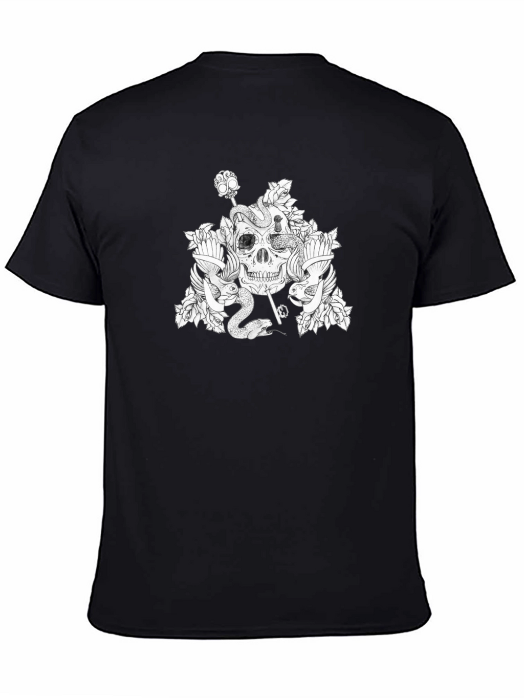 Skull & Snake Graphic Tee - Mens Black T-Shirt