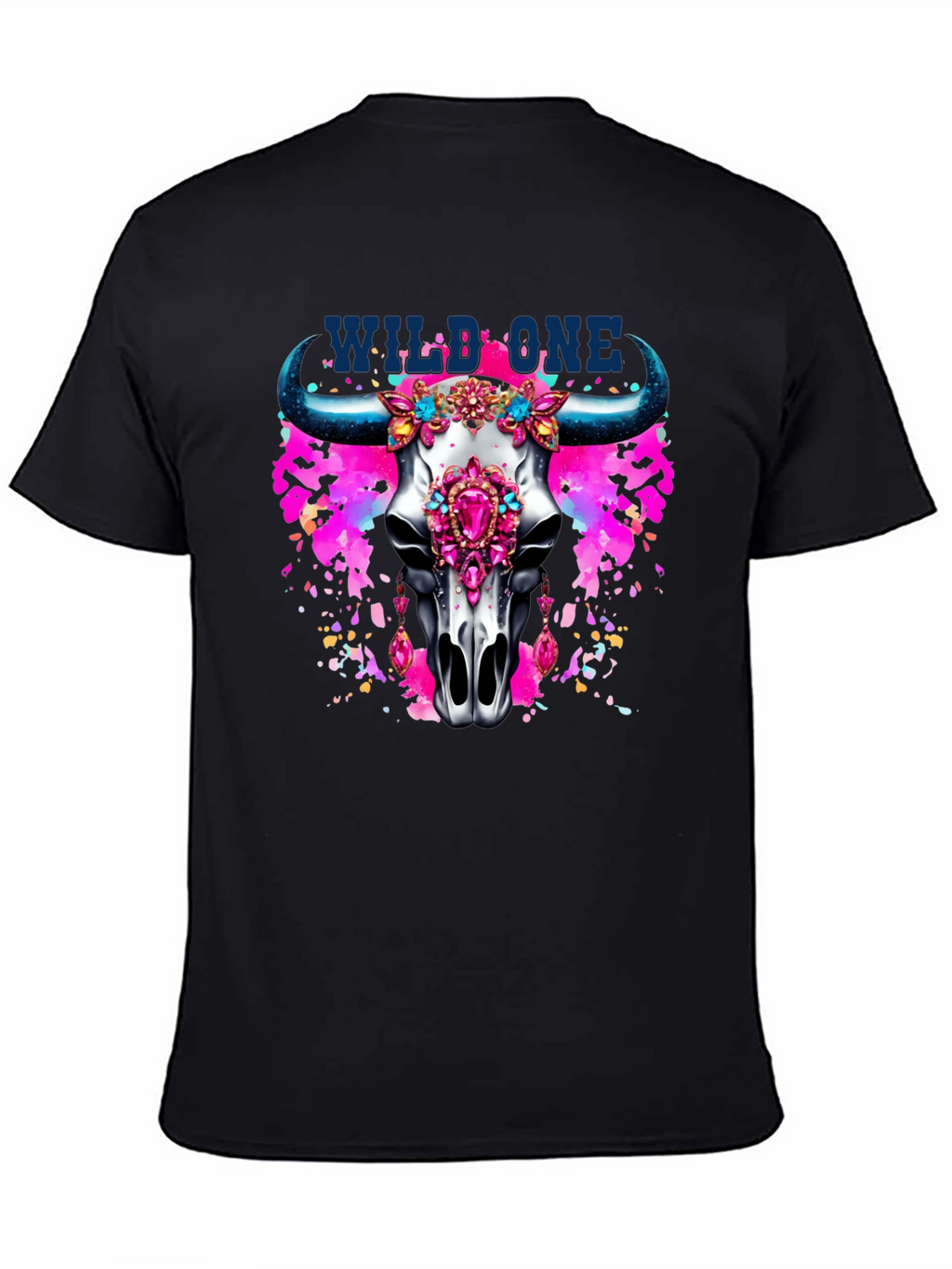 Wild One Bull Skull Graphic T-Shirt