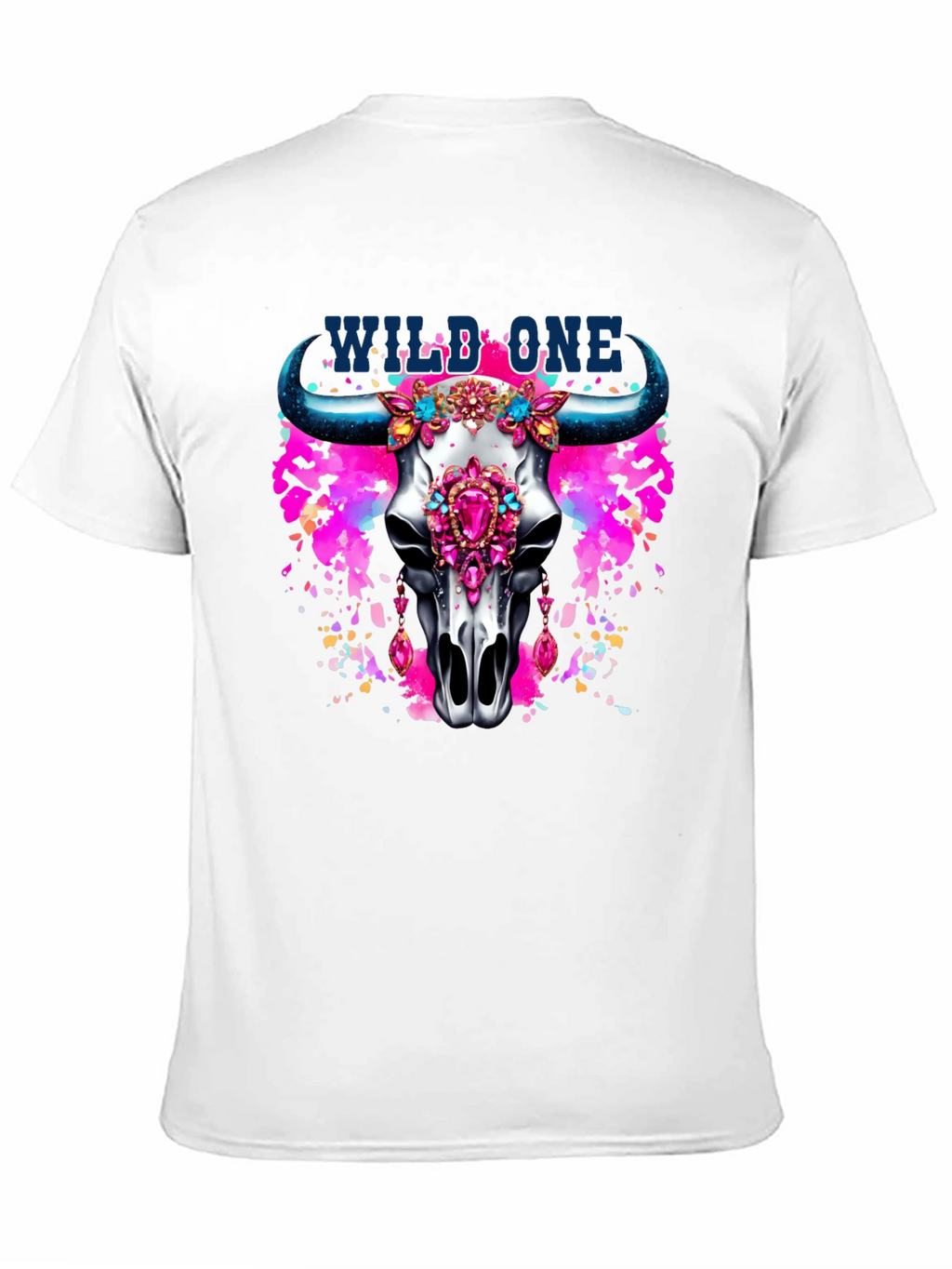 Wild One Bull Skull Graphic T-Shirt