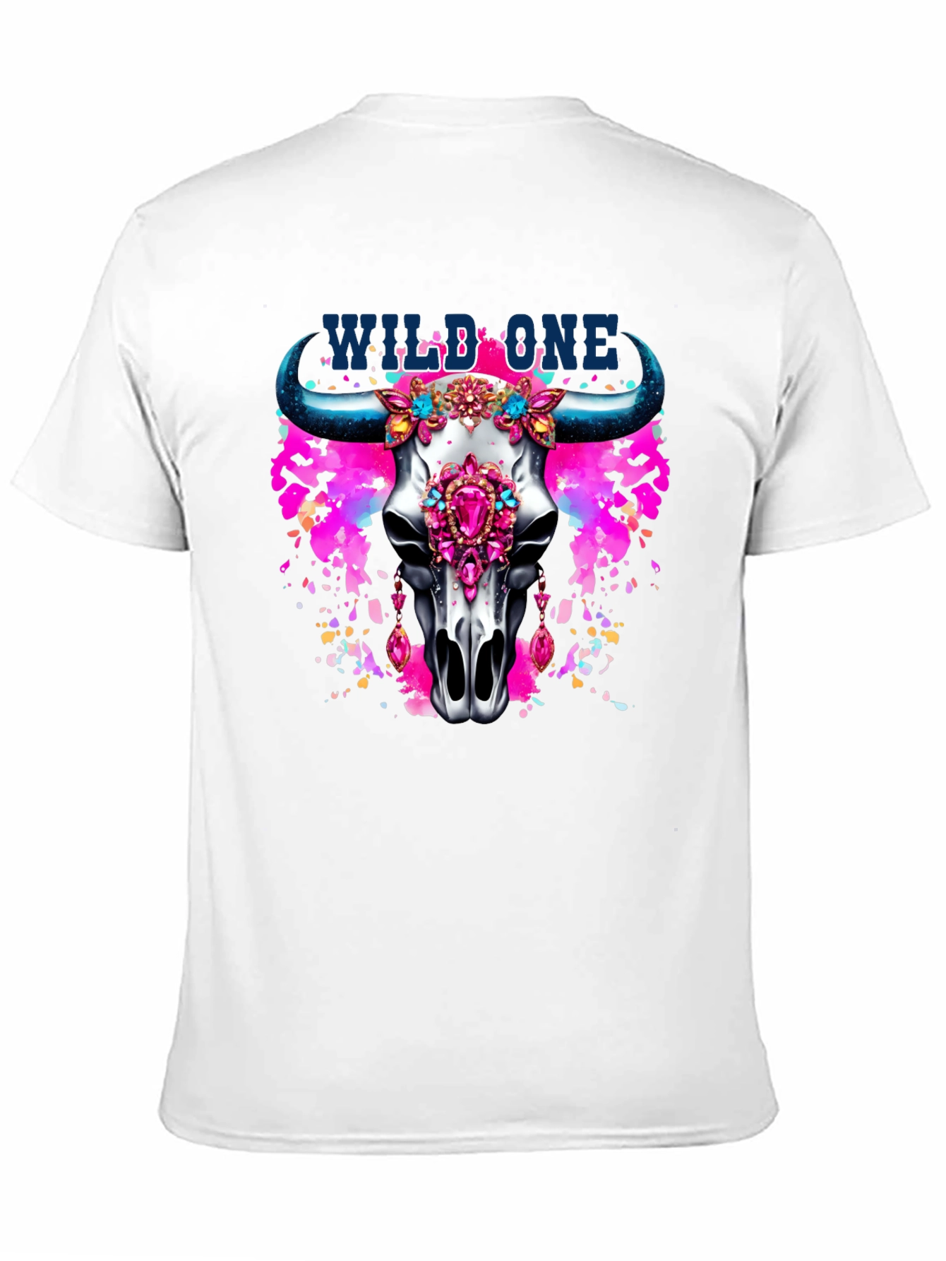Wild One Bull Skull Graphic T-Shirt