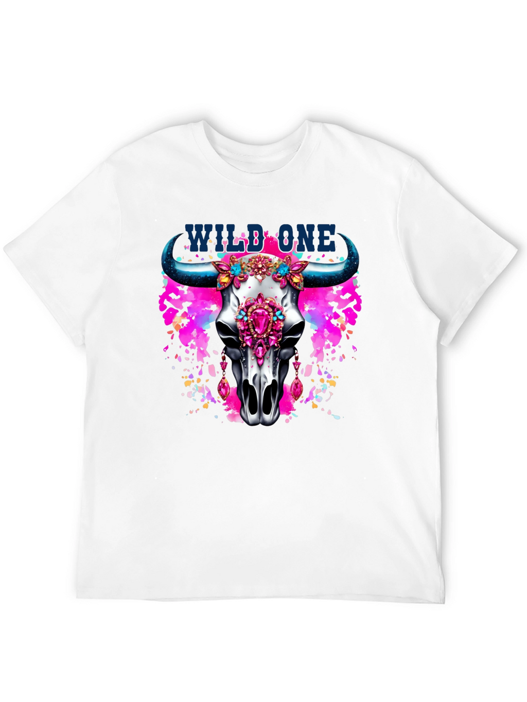 Wild One Bull Skull Graphic T-Shirt