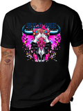 Wild One Bull Skull Graphic T-Shirt