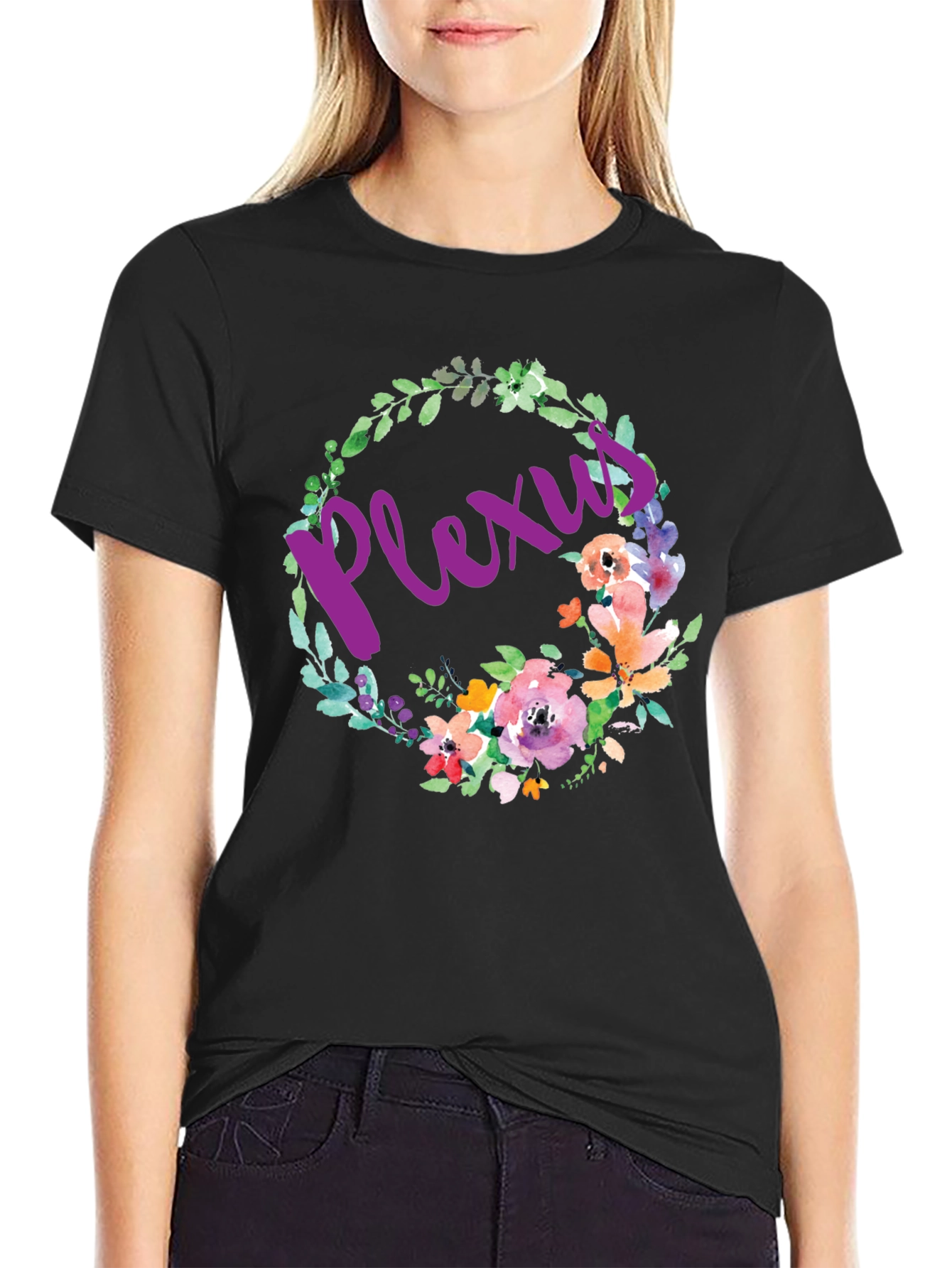 Floral Plexus Graphic Tee - Comfortable Cotton Blend