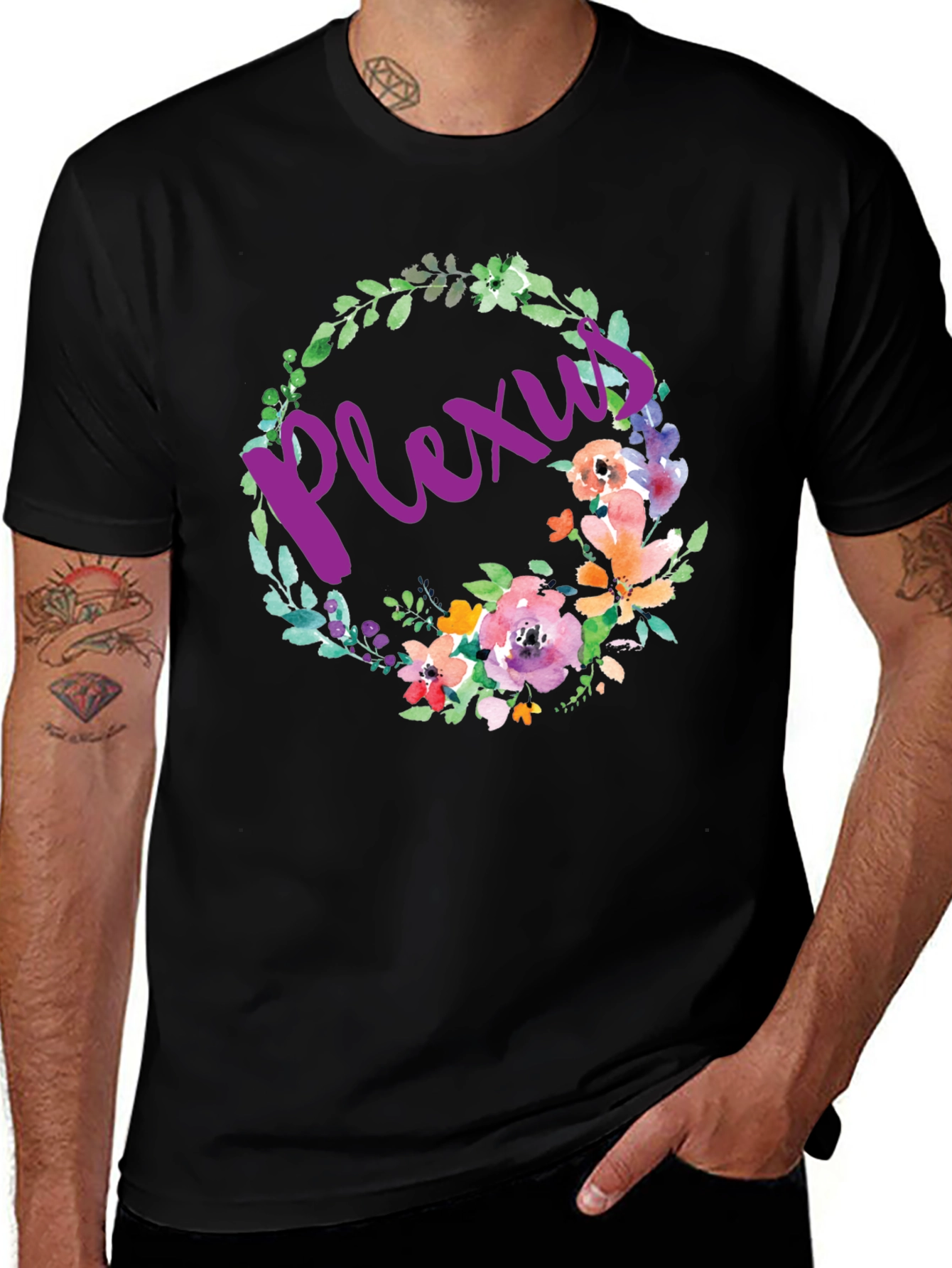 Floral Plexus Graphic Tee - Comfortable Cotton Blend