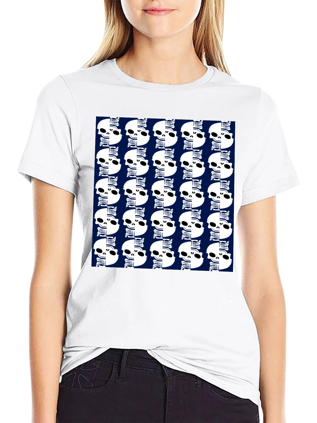 Skull Pattern Black T-Shirt