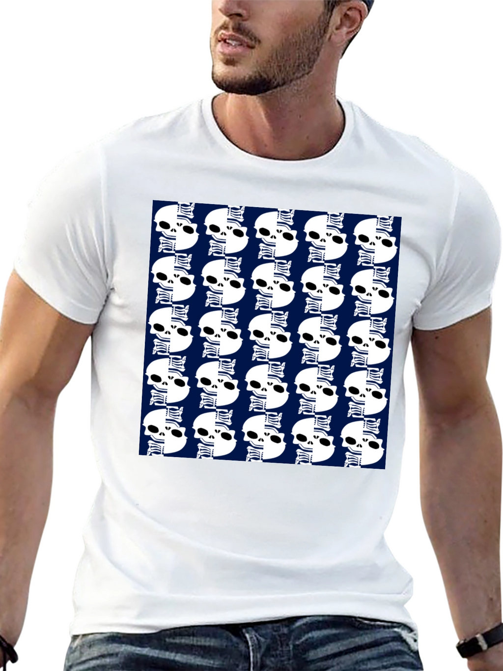 Skull Pattern Black T-Shirt