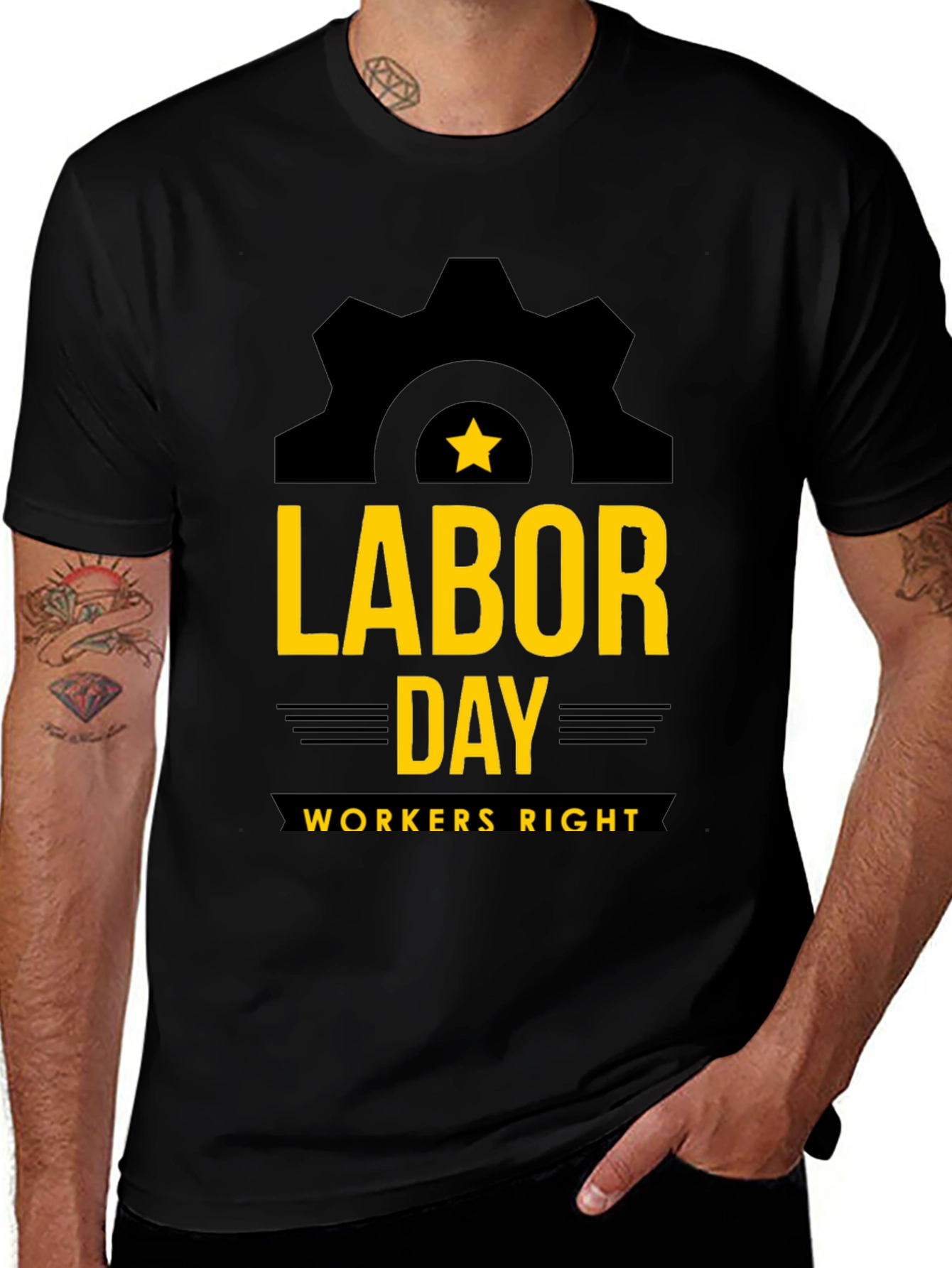 Labor Day Workers Right Graphic Tee - Black