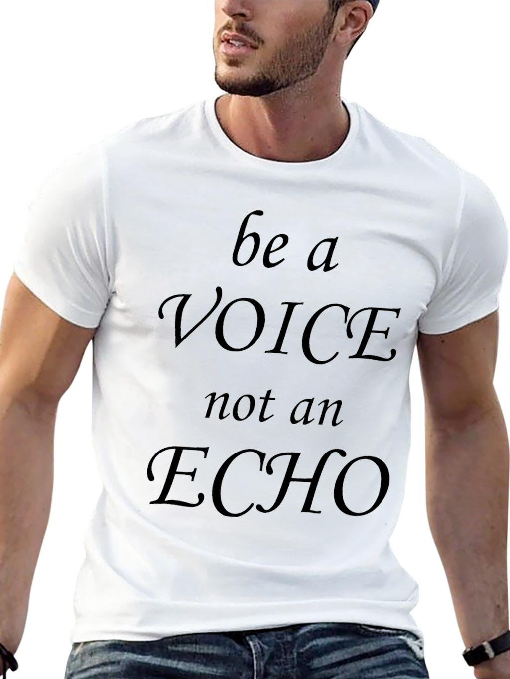 Be A Voice T-Shirt - Mens Black Graphic Tee