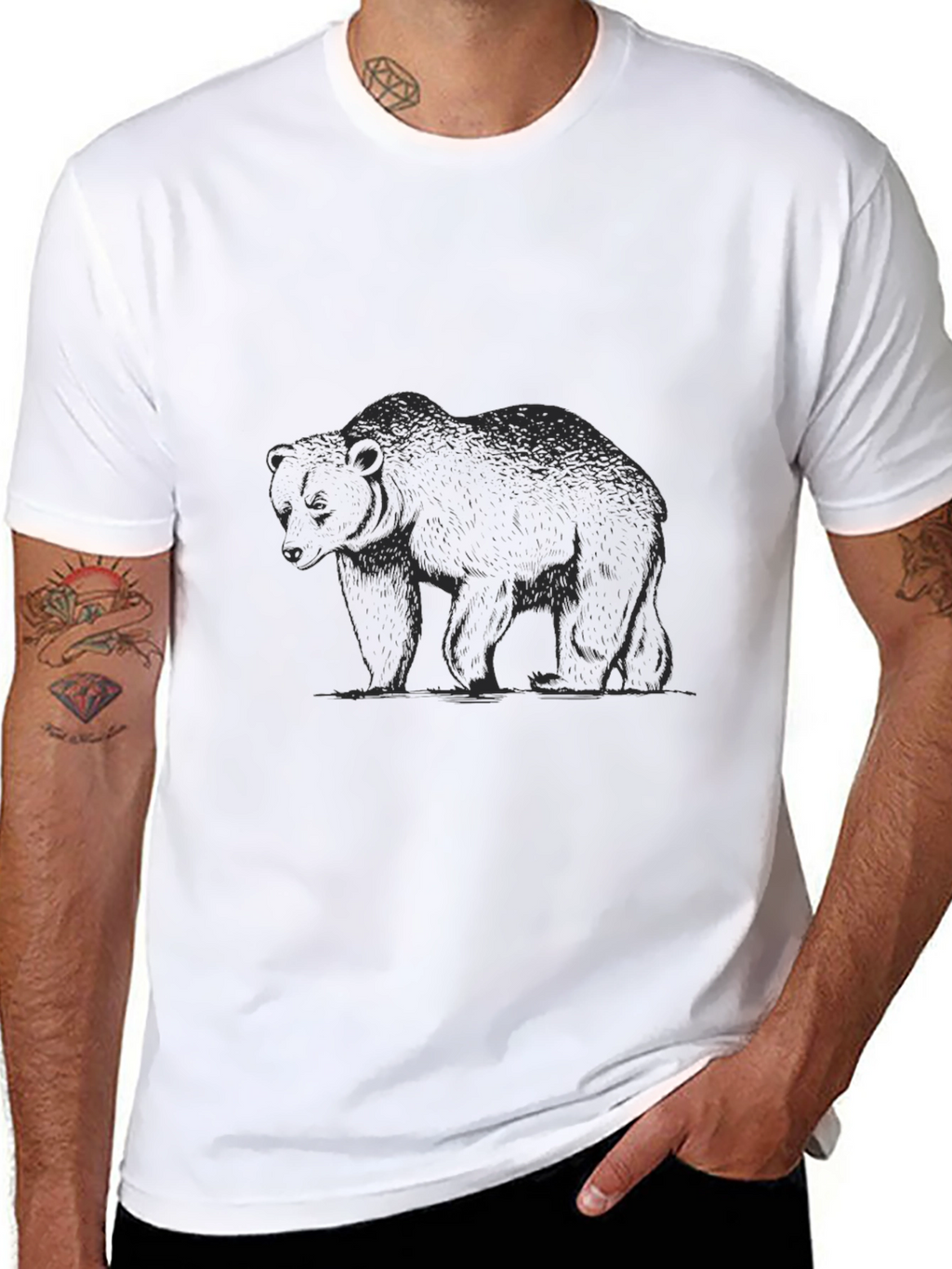 Bear Graphic Black T-Shirt