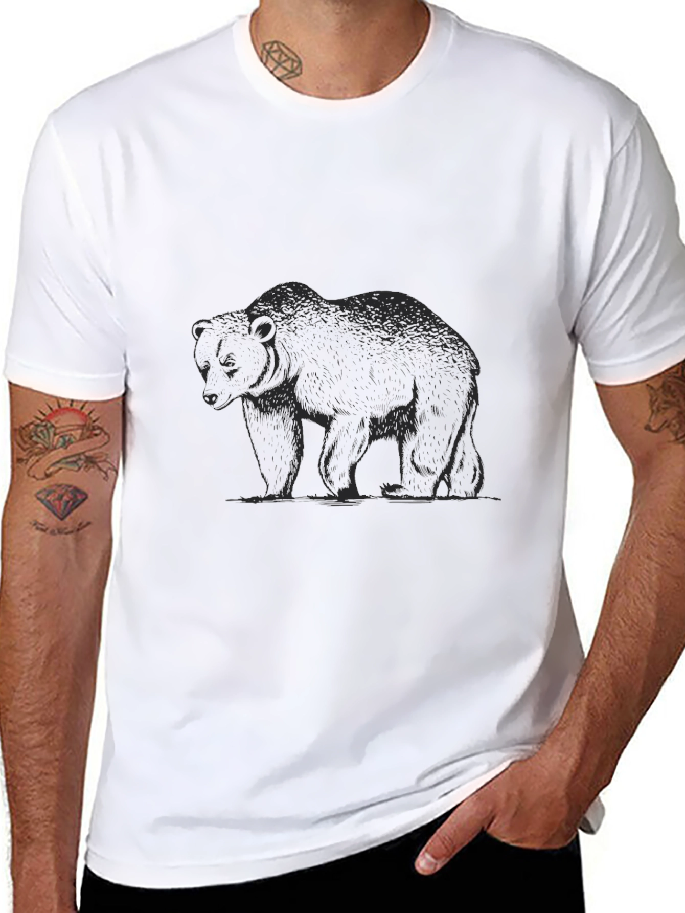 Bear Graphic Black T-Shirt