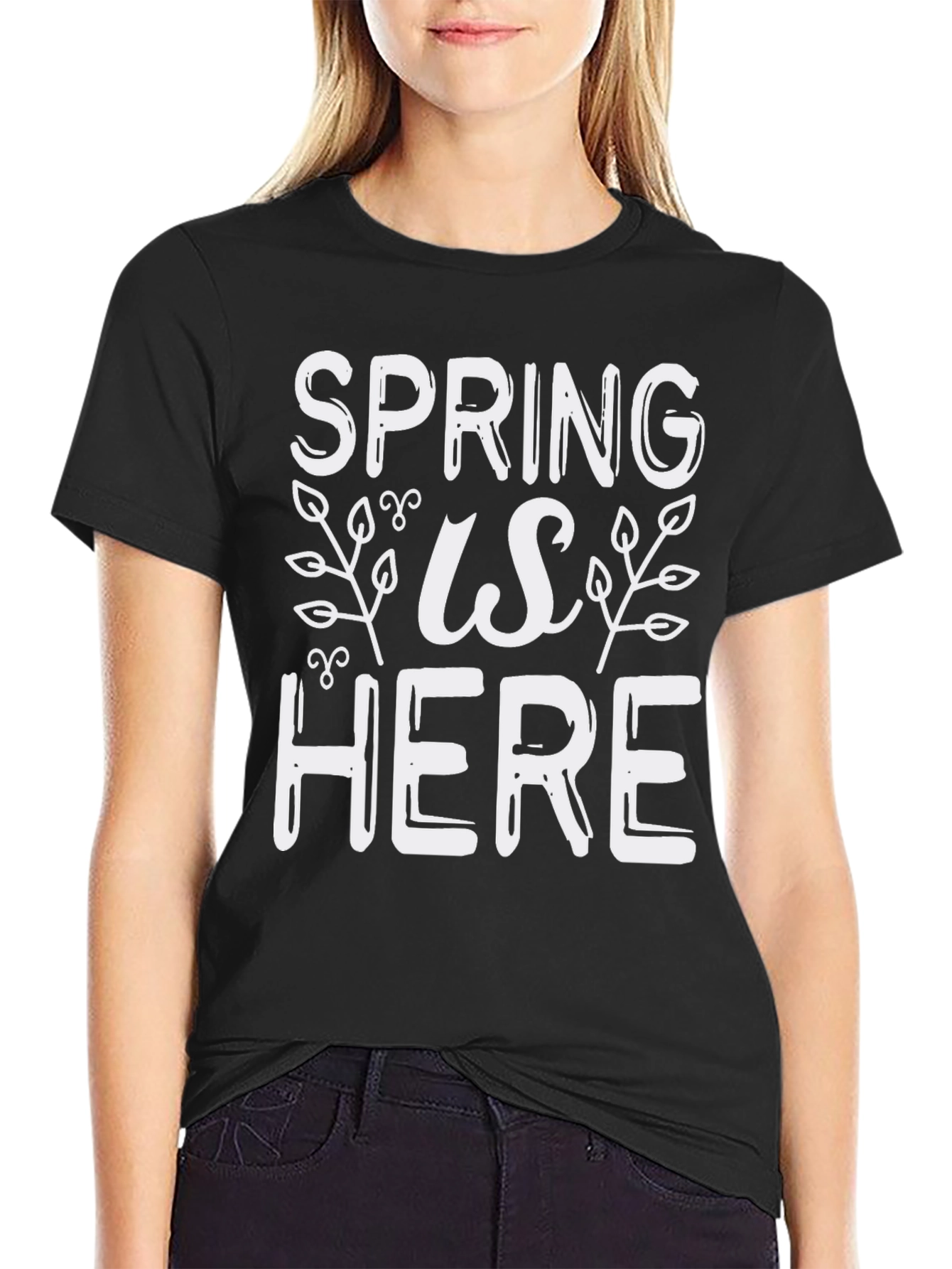 Spring is Here Graphic Tee - Black Casual Shirt