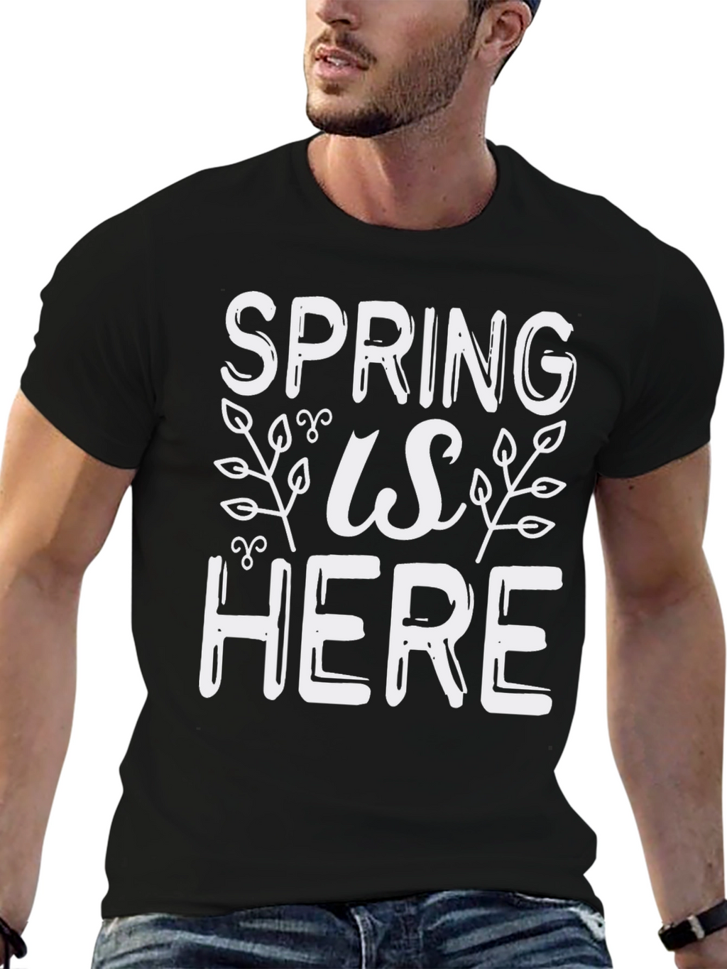 Spring is Here Graphic Tee - Black Casual Shirt