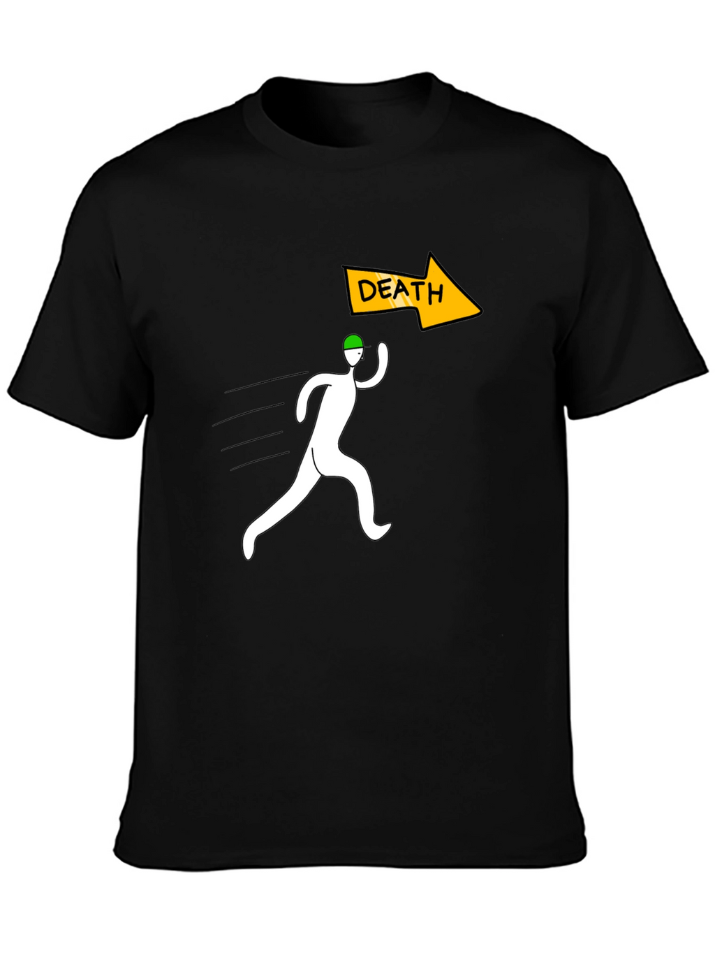 Run From Death Graphic Tee - Black Cotton T-Shirt