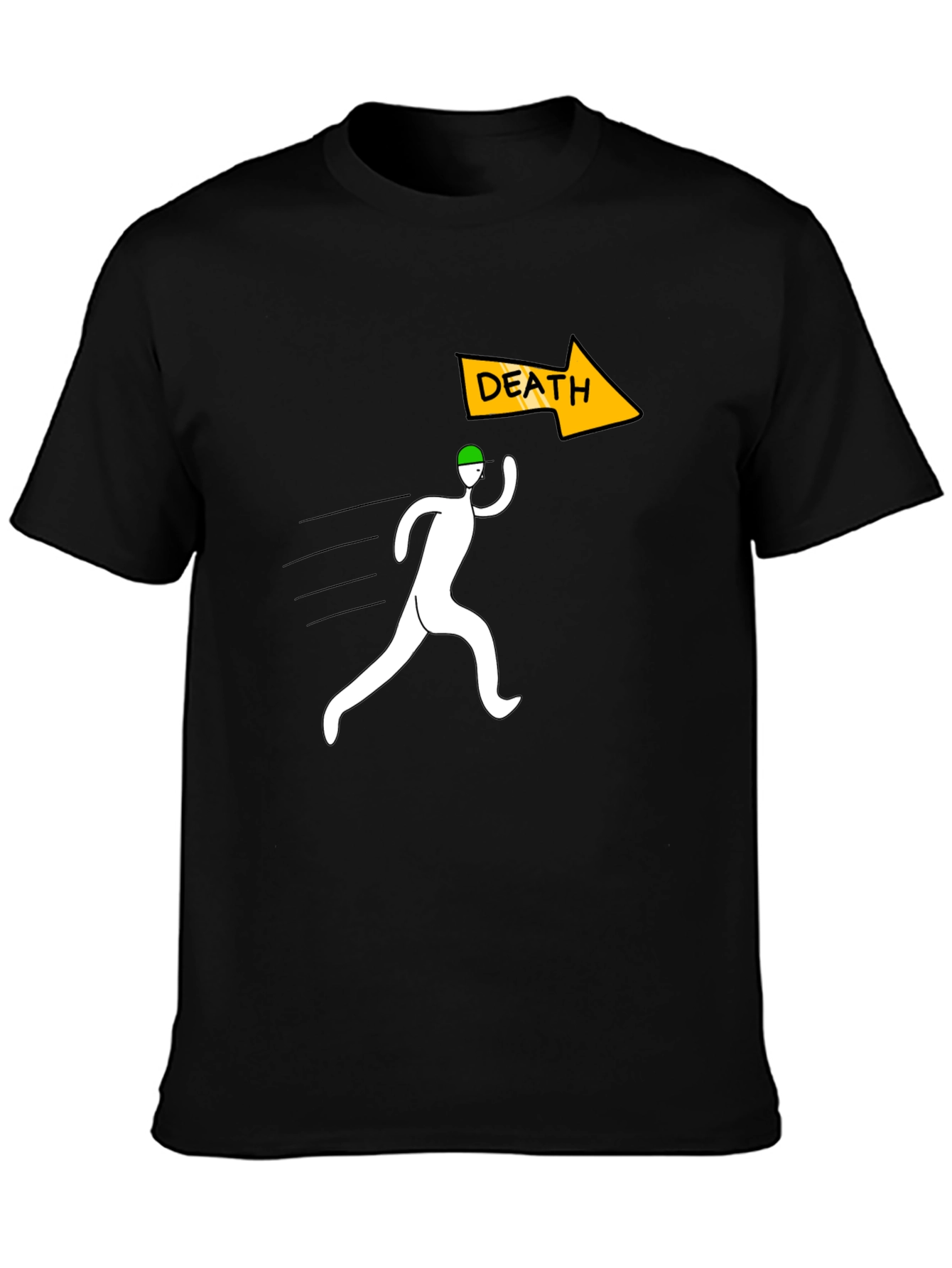 Run From Death Graphic Tee - Black Cotton T-Shirt