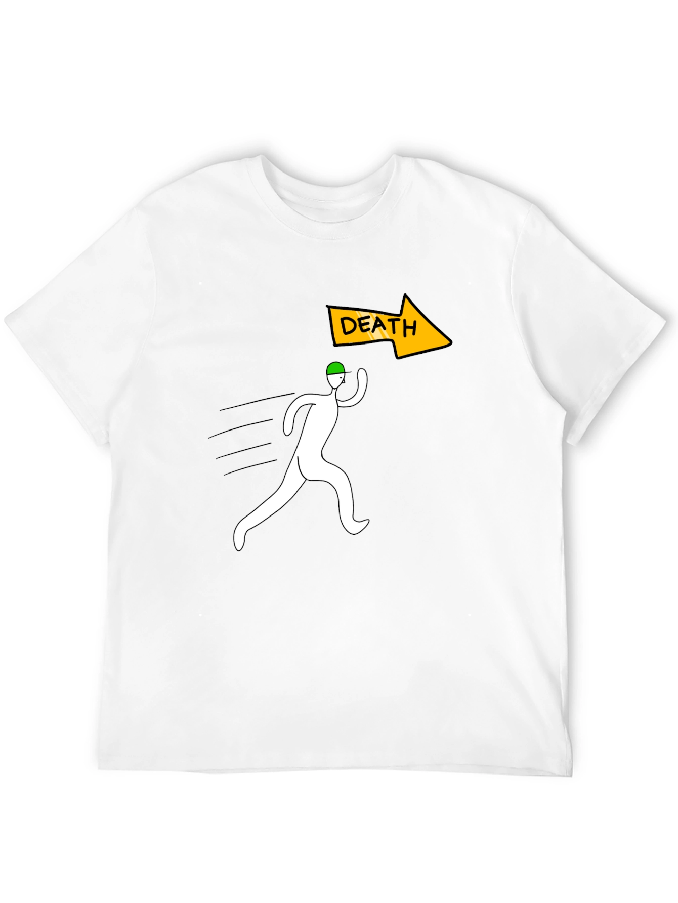 Run From Death Graphic Tee - Black Cotton T-Shirt