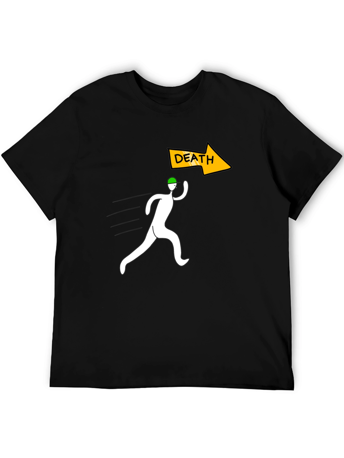 Run From Death Graphic Tee - Black Cotton T-Shirt