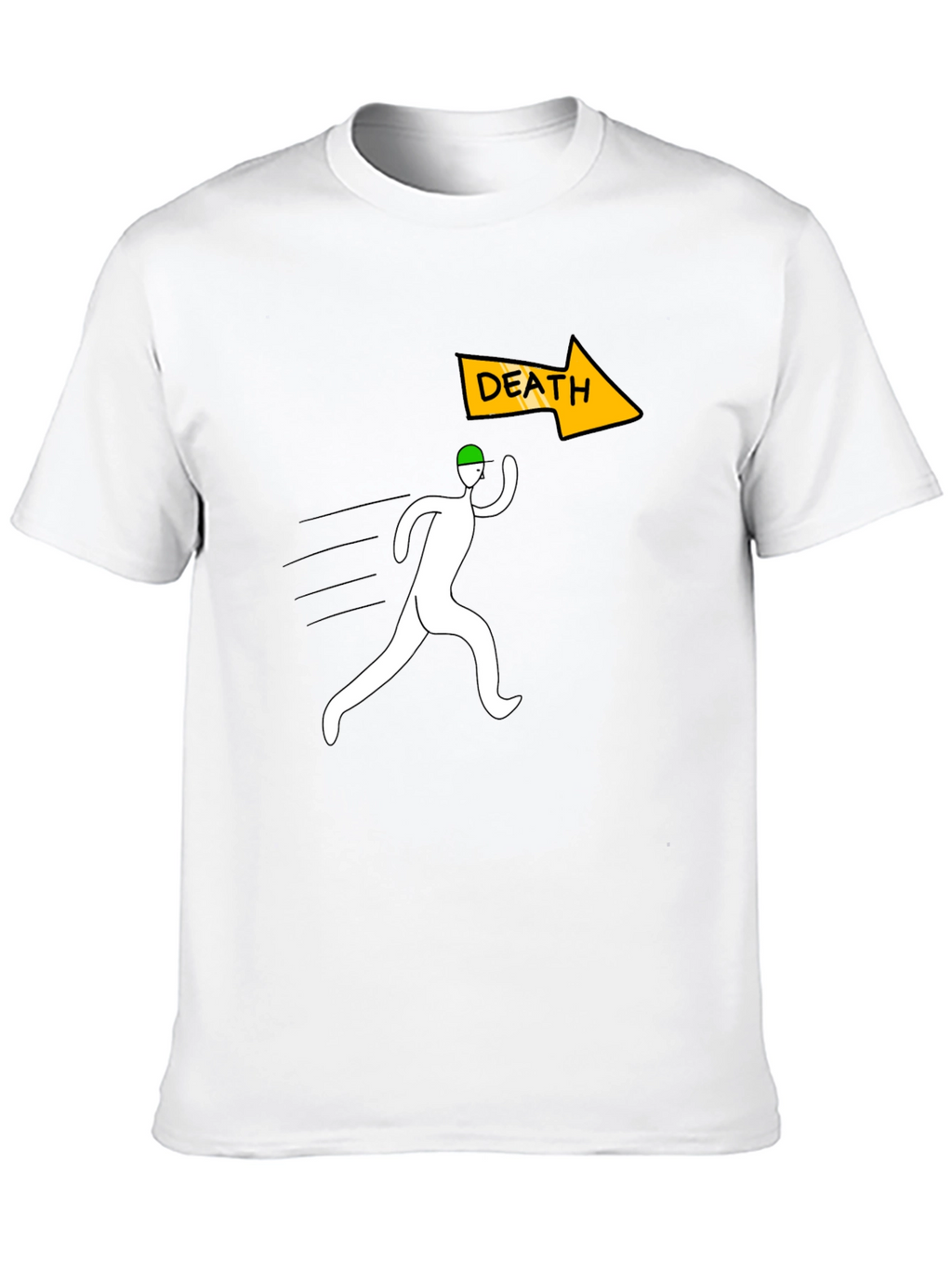 Run From Death Graphic Tee - Black Cotton T-Shirt
