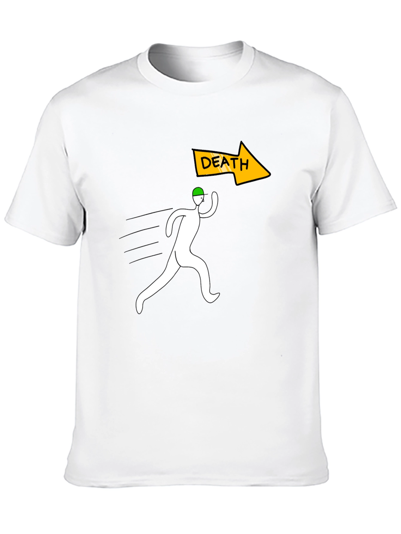 Run From Death Graphic Tee - Black Cotton T-Shirt