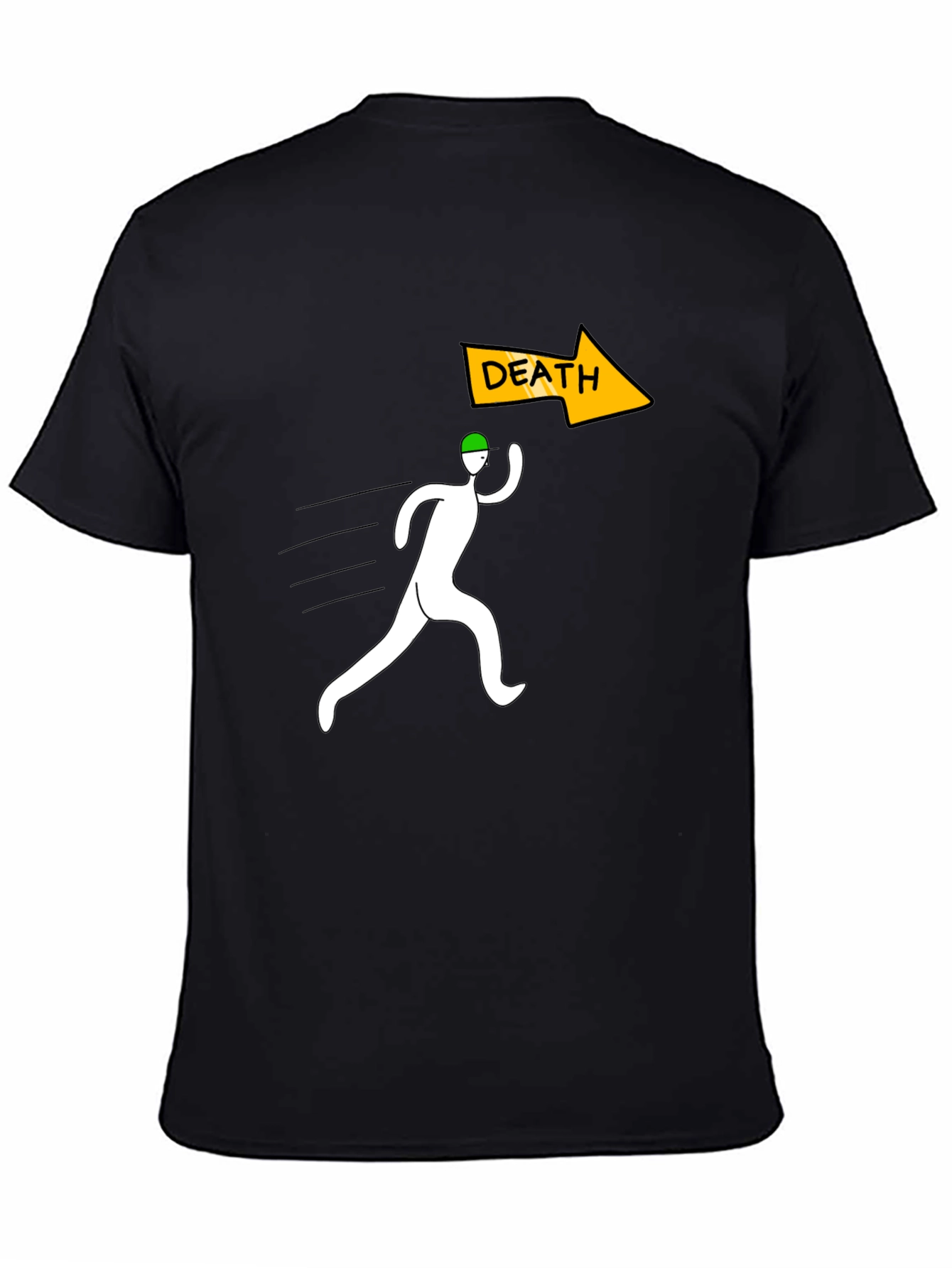 Run From Death Graphic Tee - Black Cotton T-Shirt