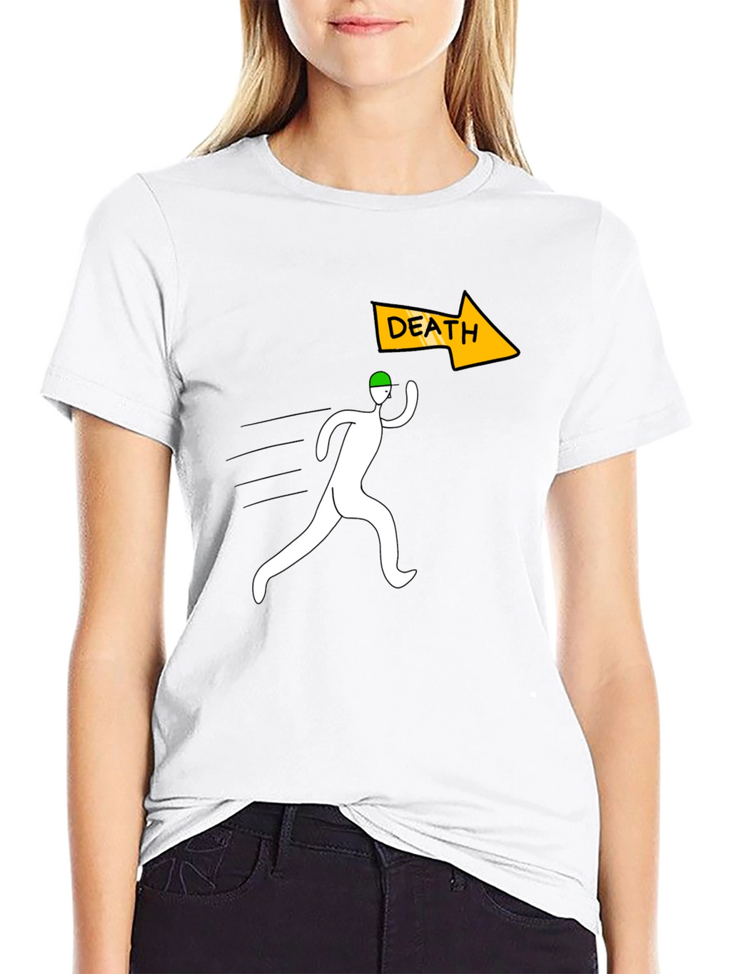 Run From Death Graphic Tee - Black Cotton T-Shirt