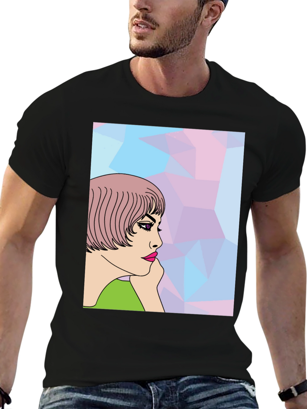 Stylish Graphic Tee - Pop Art Woman