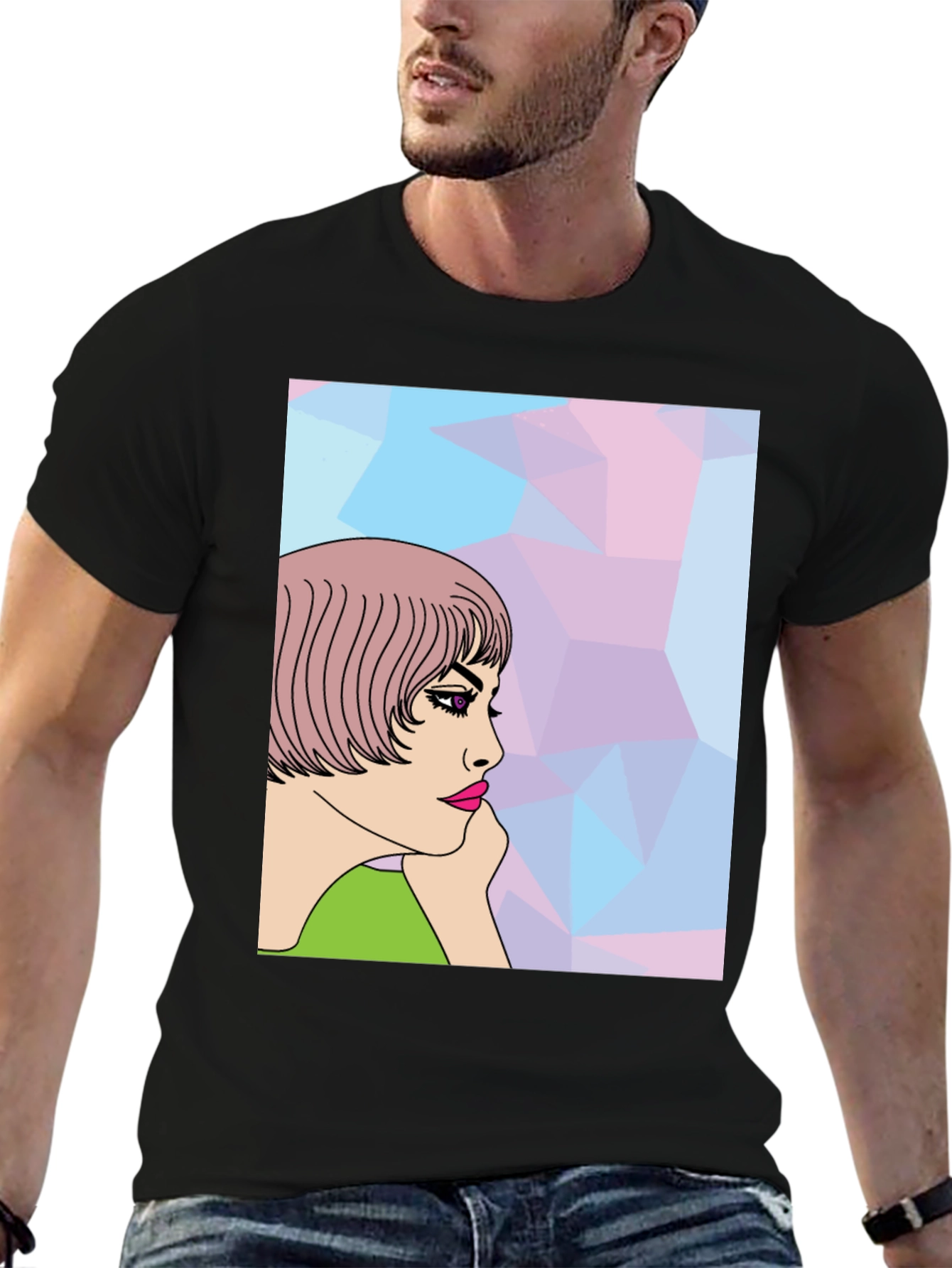 Stylish Graphic Tee - Pop Art Woman