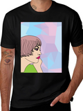 Stylish Graphic Tee - Pop Art Woman