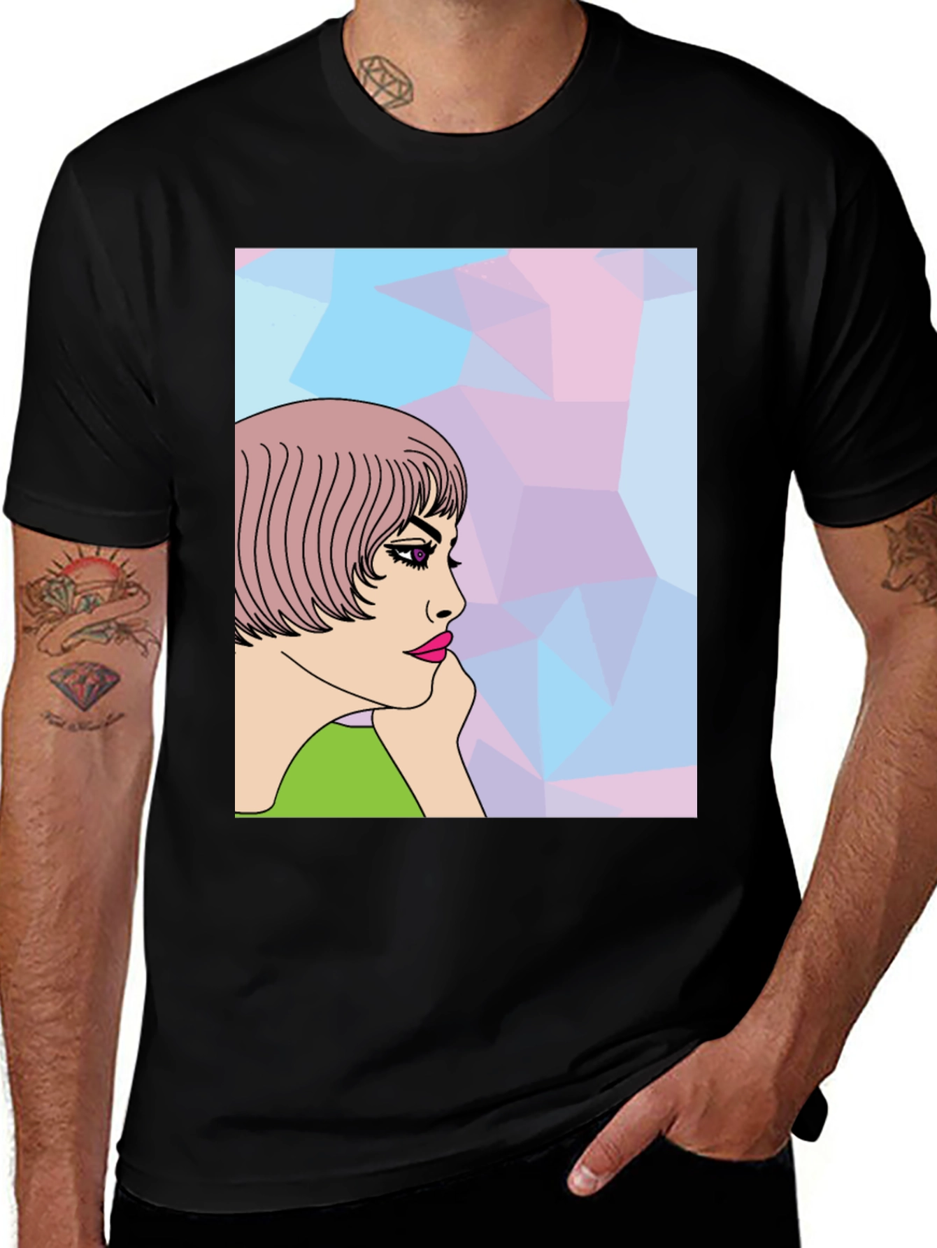 Stylish Graphic Tee - Pop Art Woman