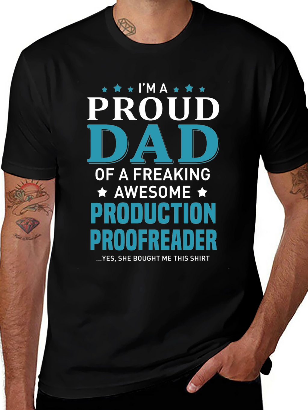 Proud Dad Production Proofreader Graphic Tee