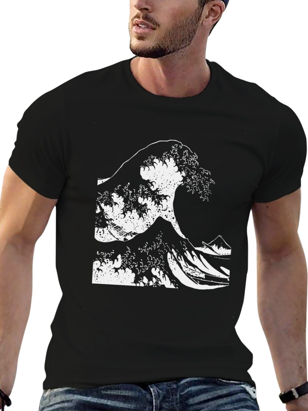Great Wave Tee - Black Graphic T-Shirt
