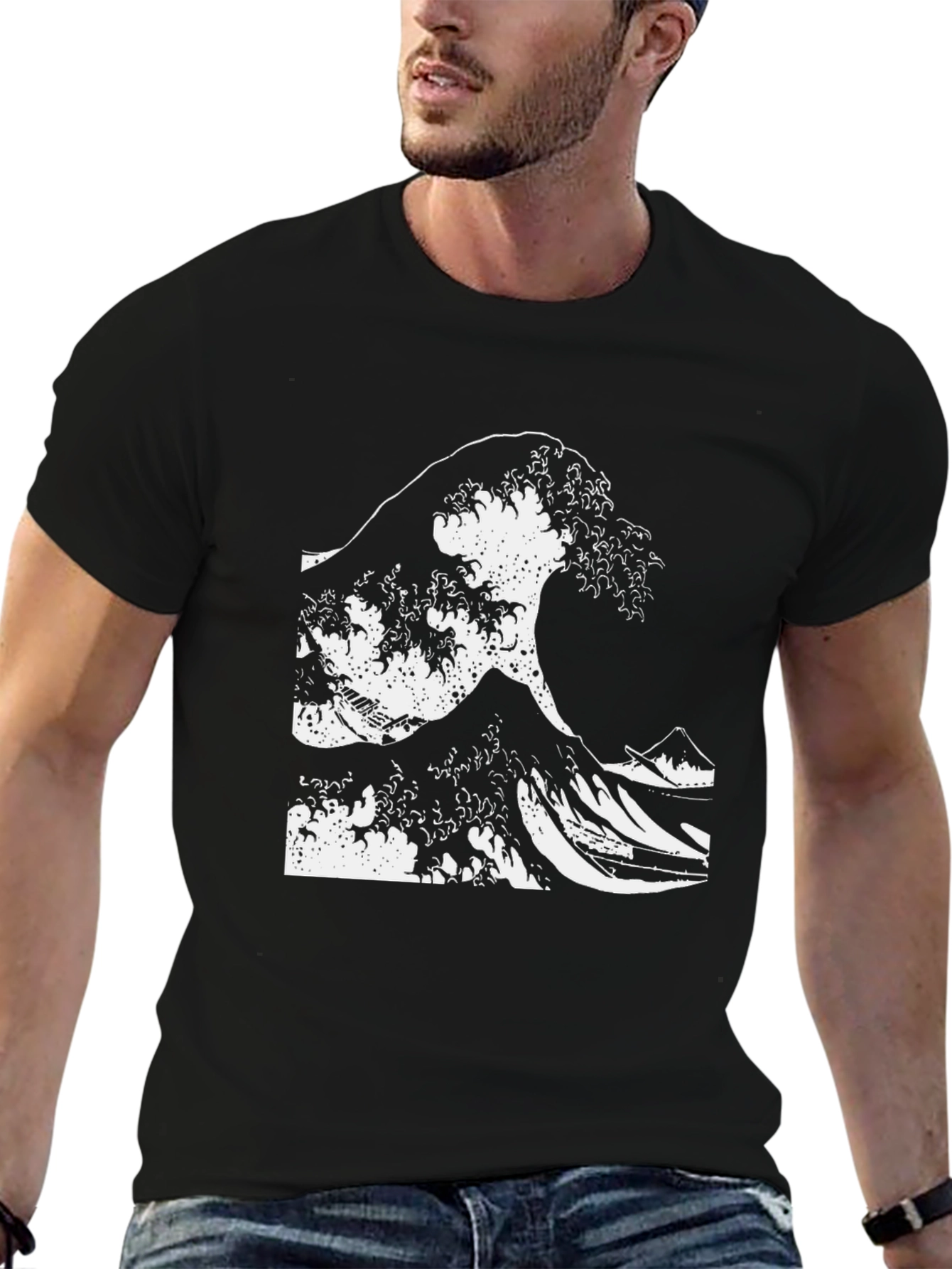 Great Wave Tee - Black Graphic T-Shirt