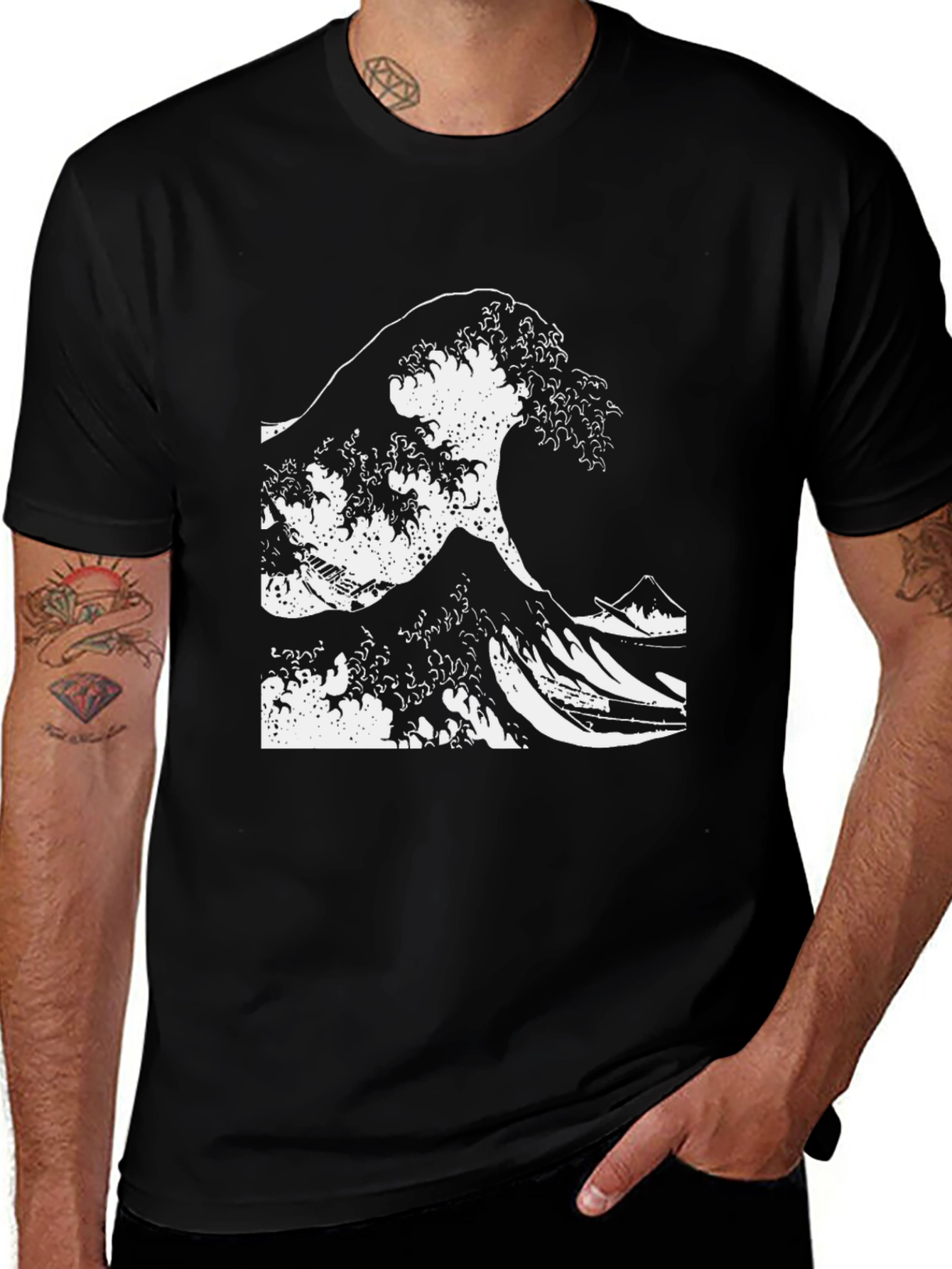 Great Wave Tee - Black Graphic T-Shirt