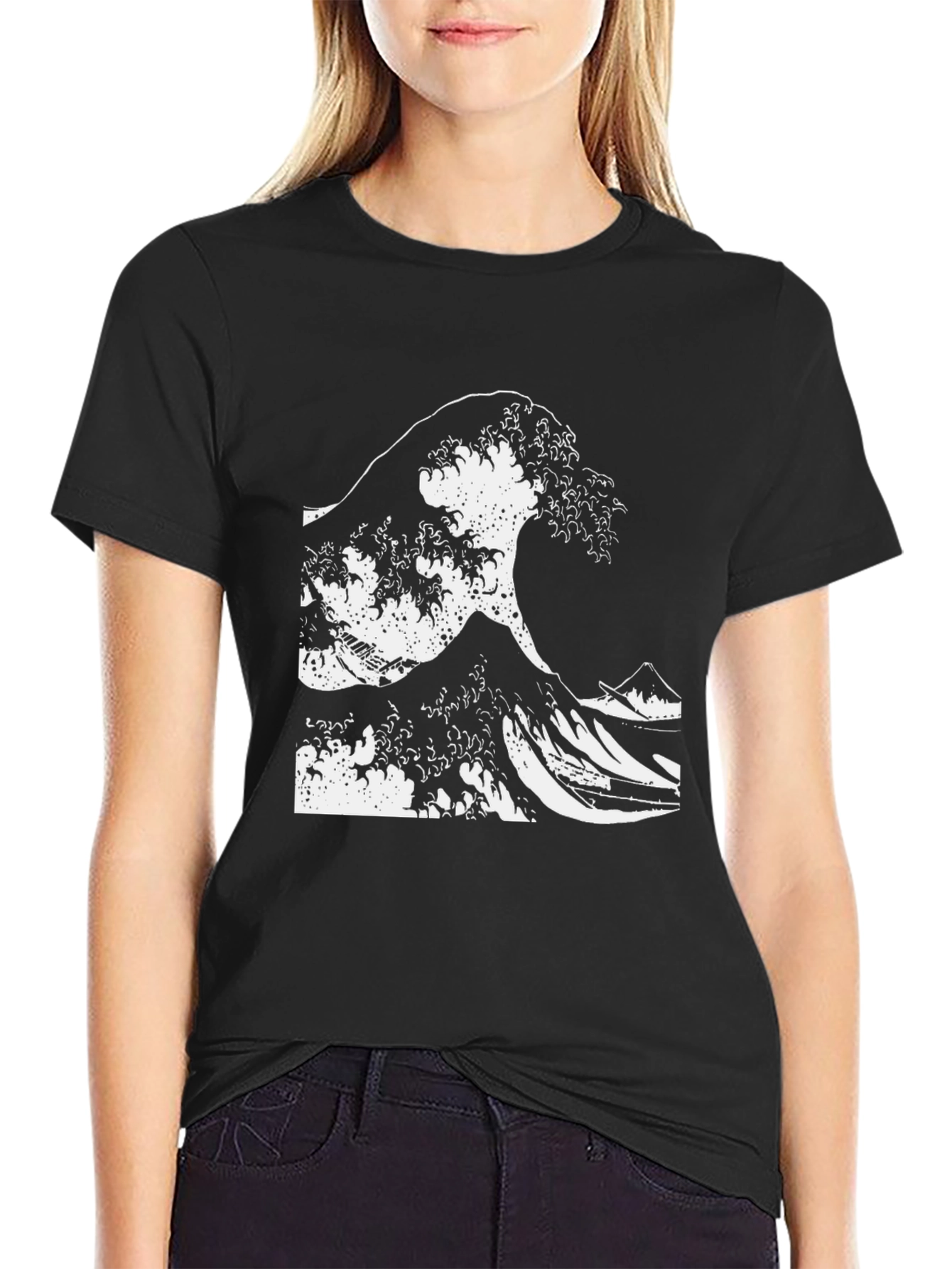 Great Wave Tee - Black Graphic T-Shirt