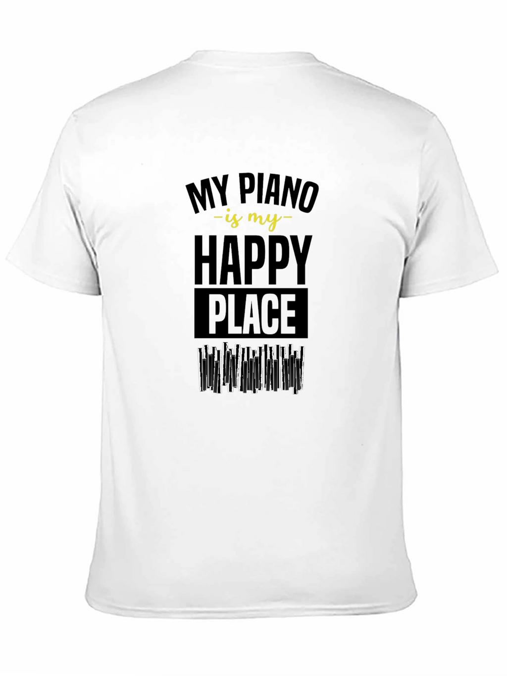 Piano is My Happy Place Black T-Shirt