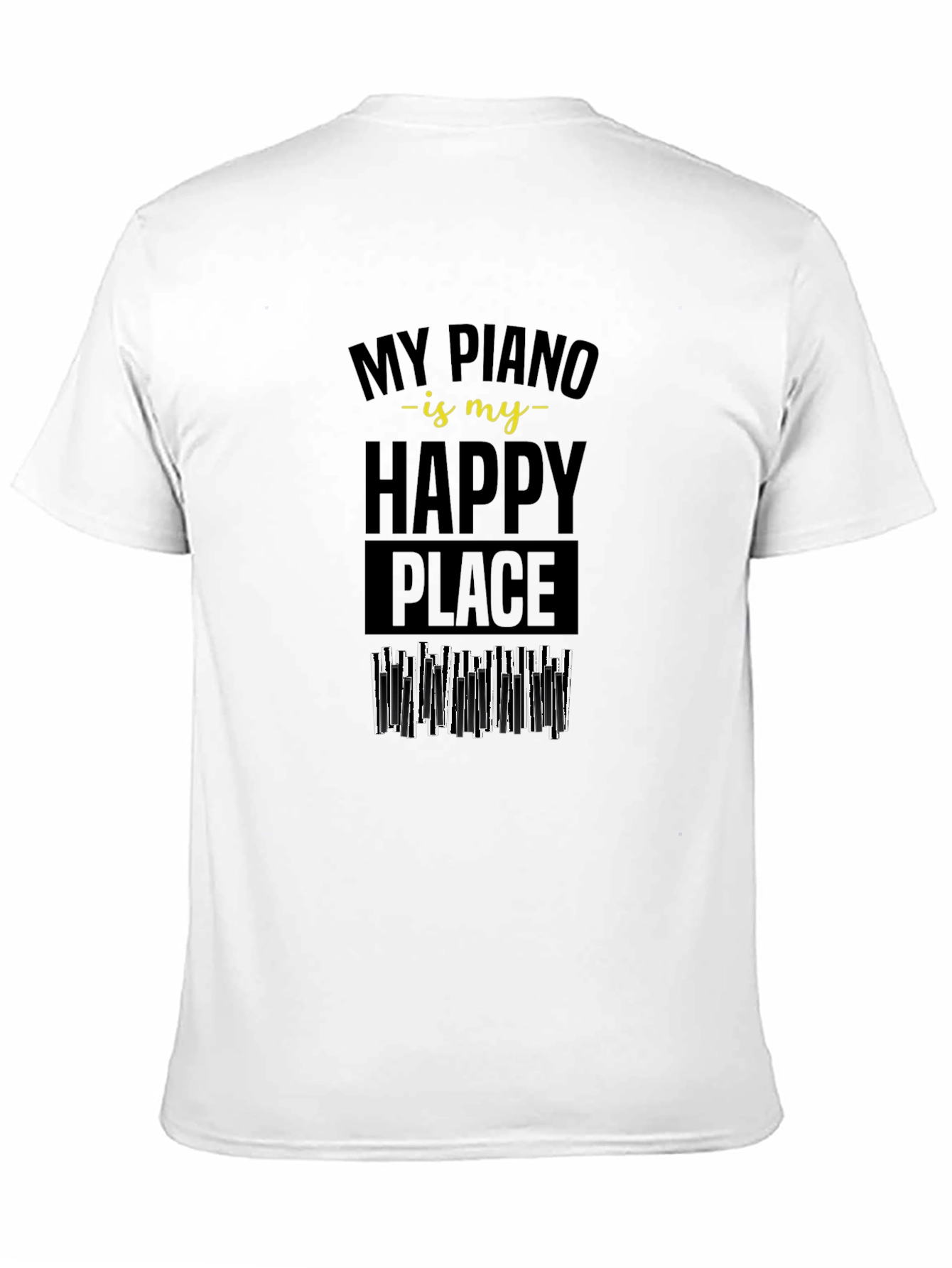 Piano is My Happy Place Black T-Shirt
