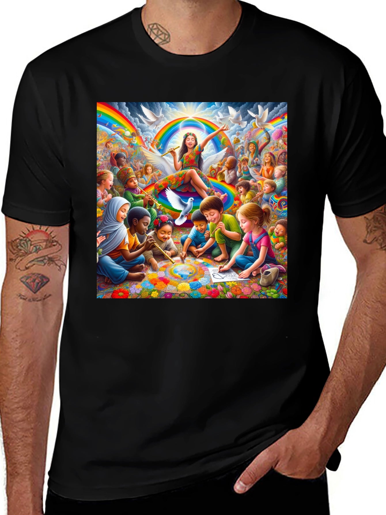 Rainbow Peace T-Shirt - Art & Unity Design