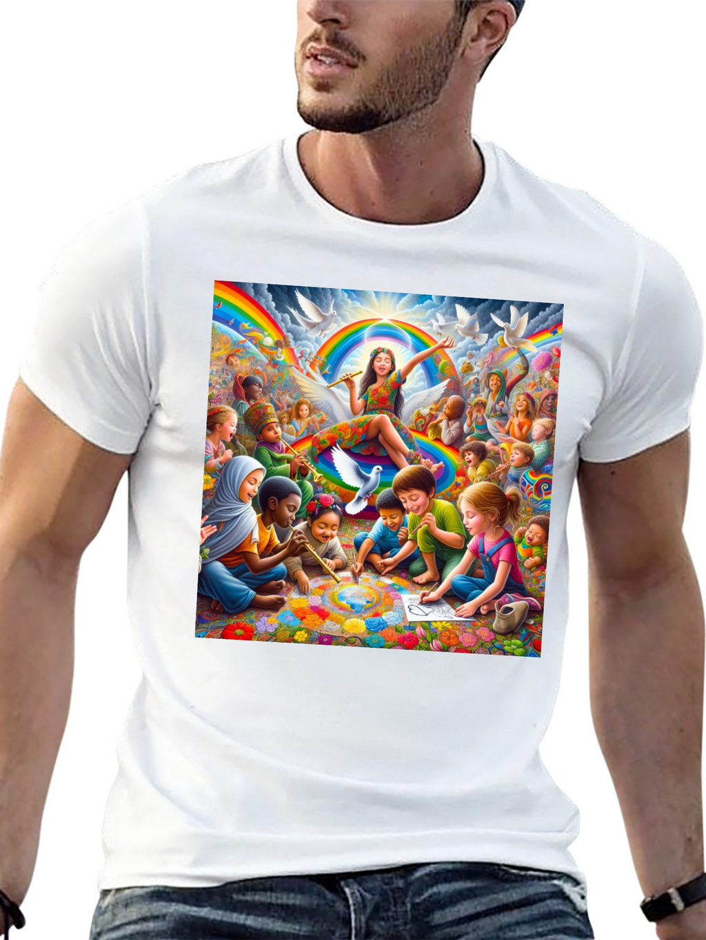Rainbow Peace T-Shirt - Art & Unity Design
