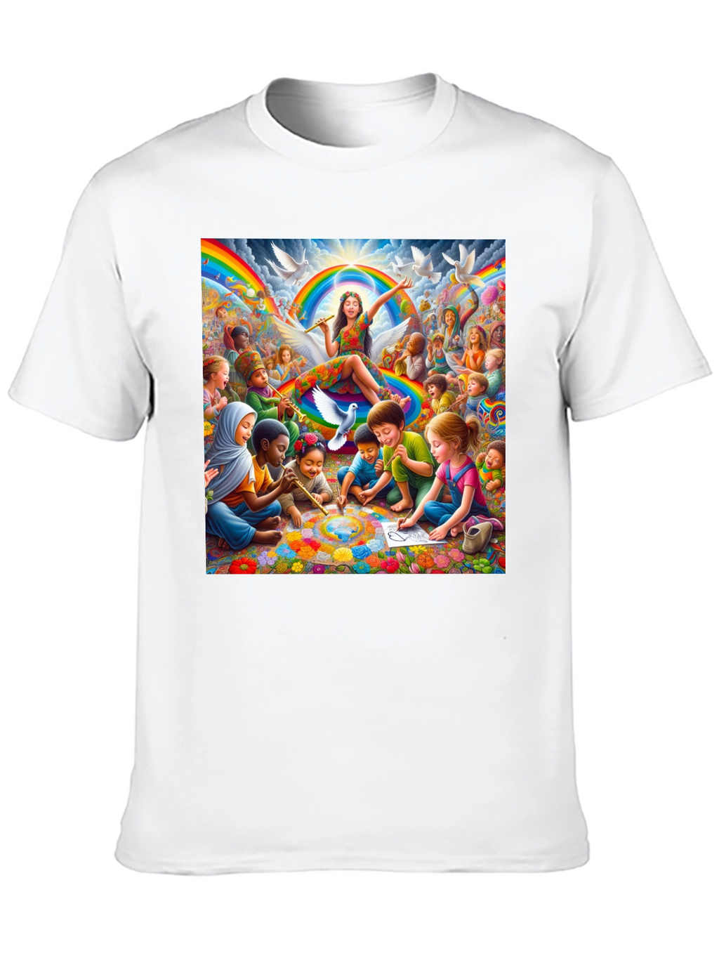 Rainbow Peace T-Shirt - Art & Unity Design