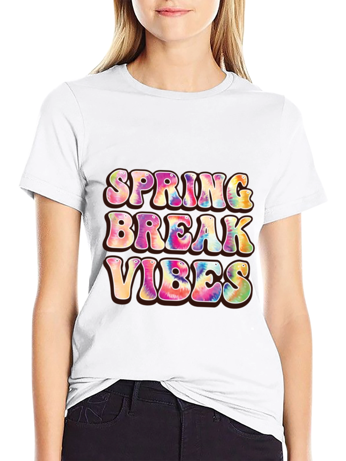 Spring Break Vibes Graphic Tee - Black