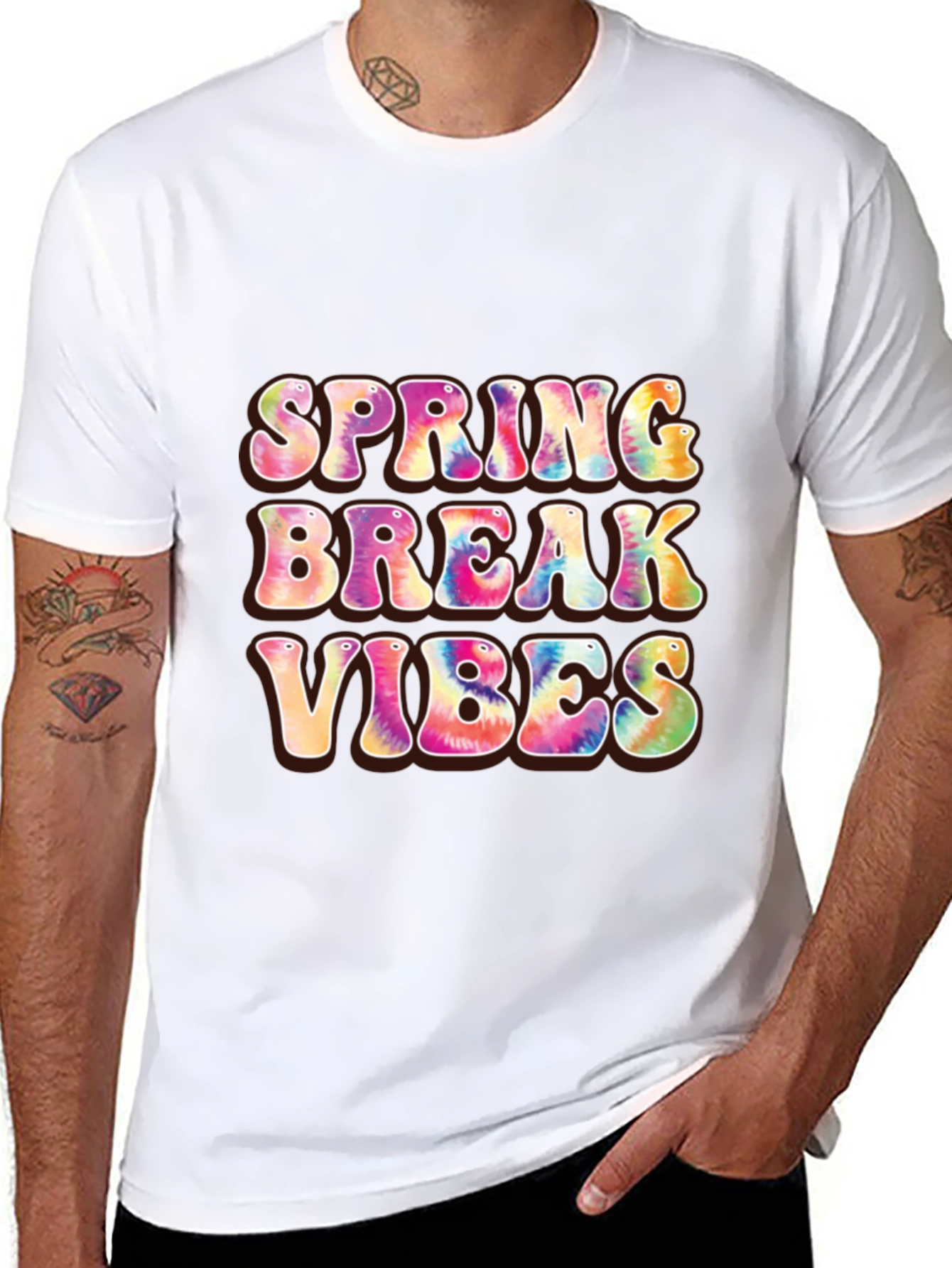 Spring Break Vibes Graphic Tee - Black