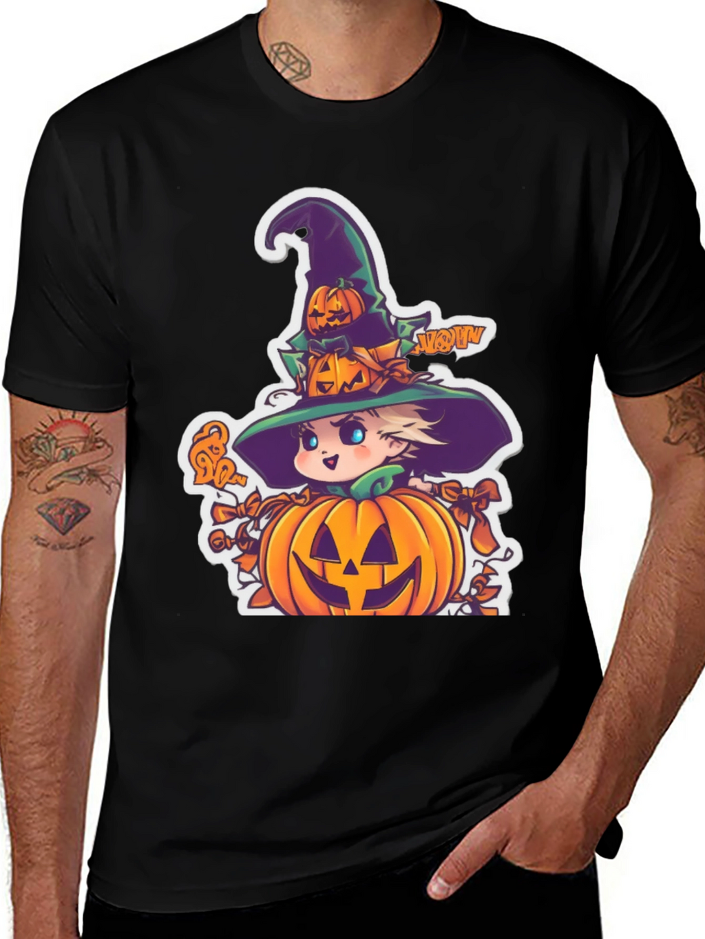Halloween Witch Pumpkin Graphic Tee