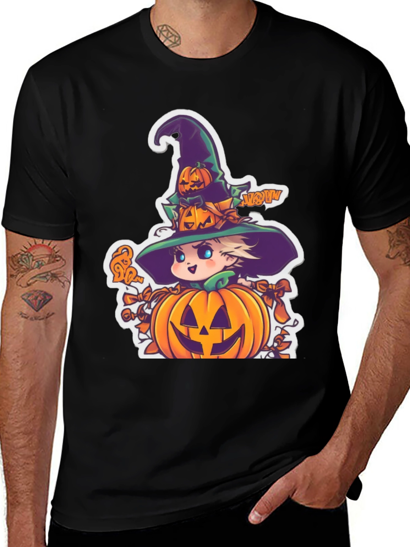 Halloween Witch Pumpkin Graphic Tee