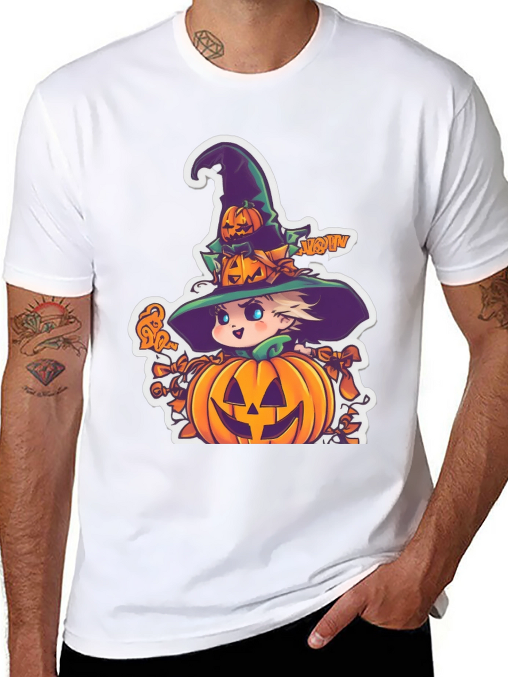 Halloween Witch Pumpkin Graphic Tee