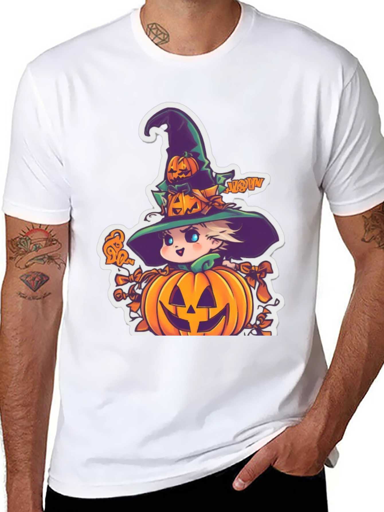 Halloween Witch Pumpkin Graphic Tee