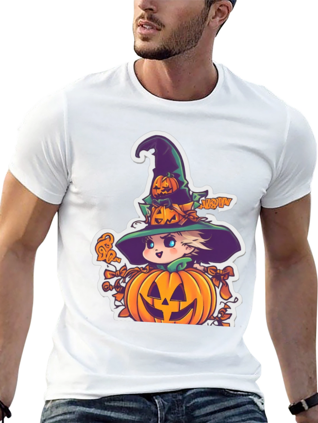 Halloween Witch Pumpkin Graphic Tee